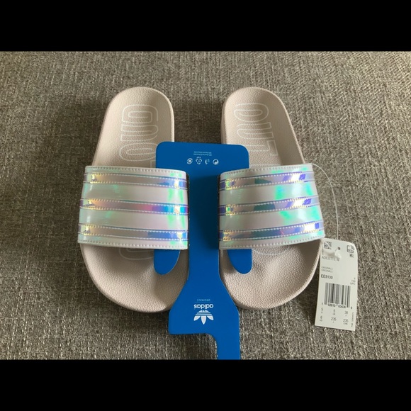 adidas iridescent slides